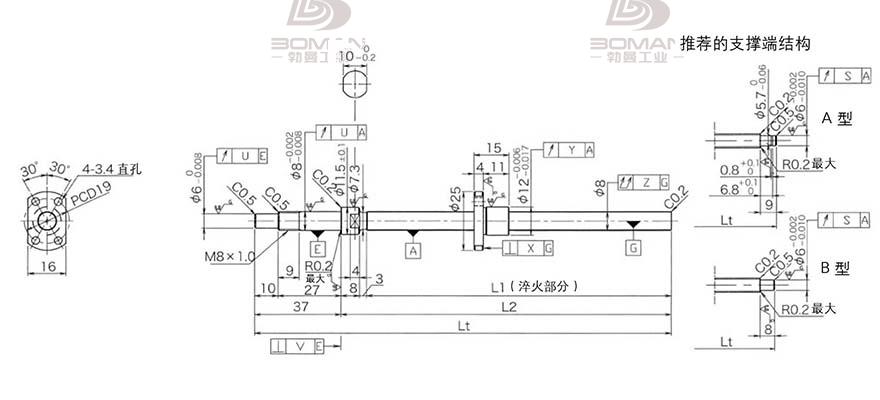 KURODA DP0801JS-HDNR-0260B-C3S 黑田丝杆精度